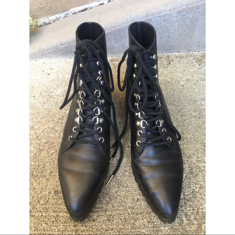 Breaking Hearts & Burning Rubber (BH&BR) black leather “Vermont” boots. Size 10